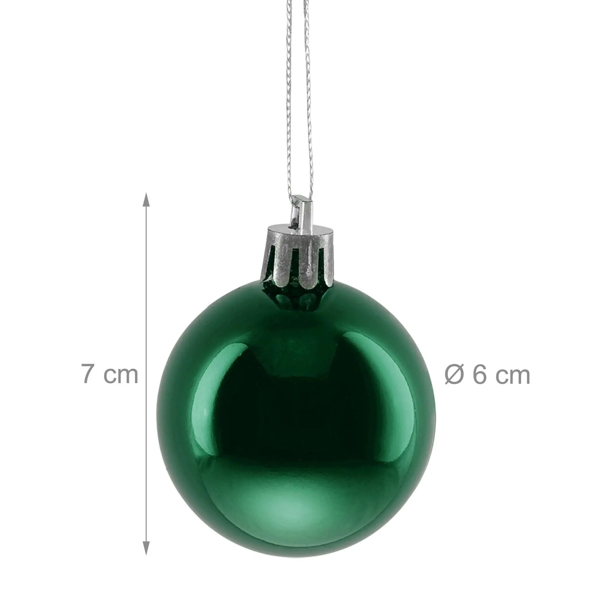 Weihnachtskugeln im 50er-Set Glänzend Dunkelgrün-Silber von Relaxdays