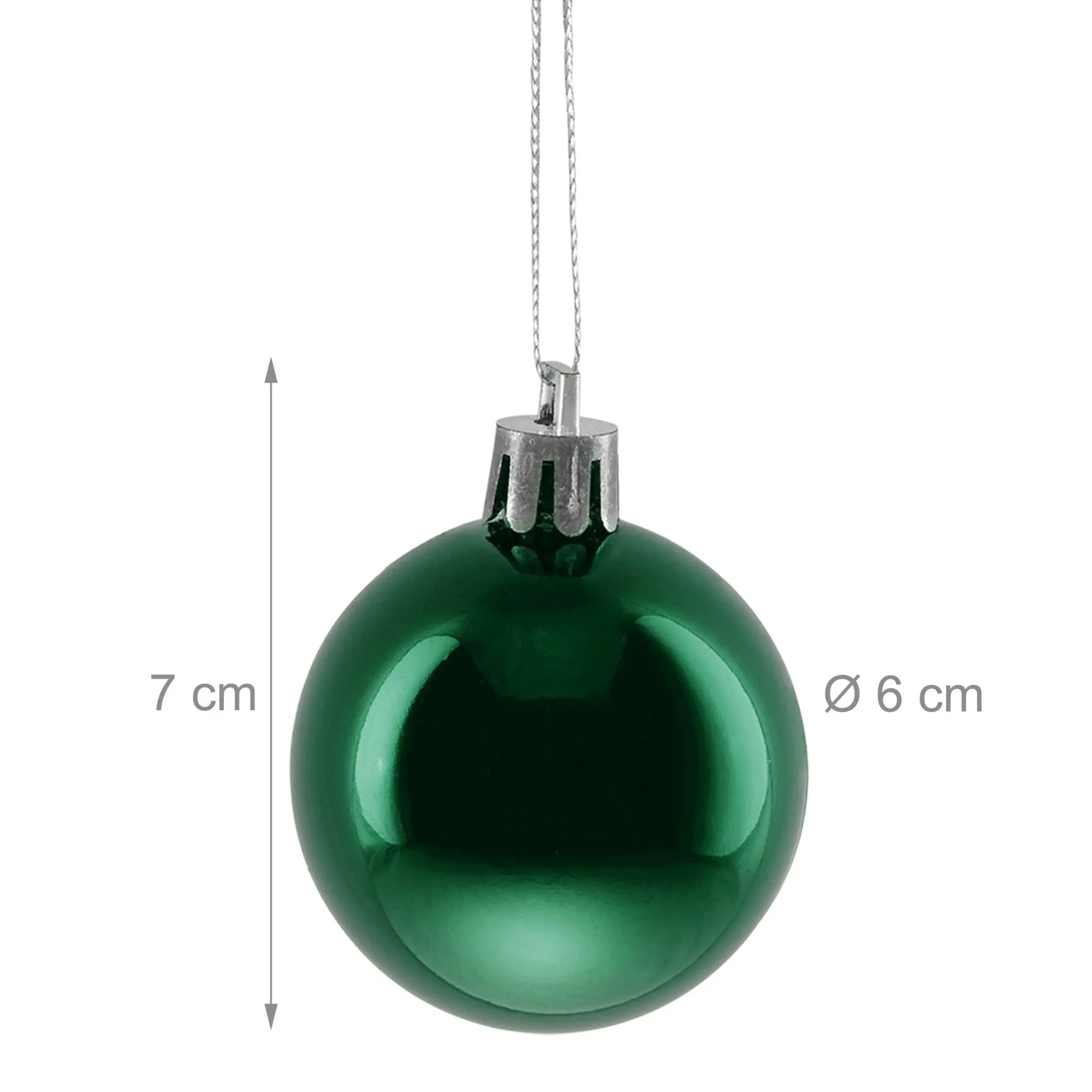 Weihnachtskugeln im 50er-Set Glänzend Dunkelgrün-Silber von Relaxdays