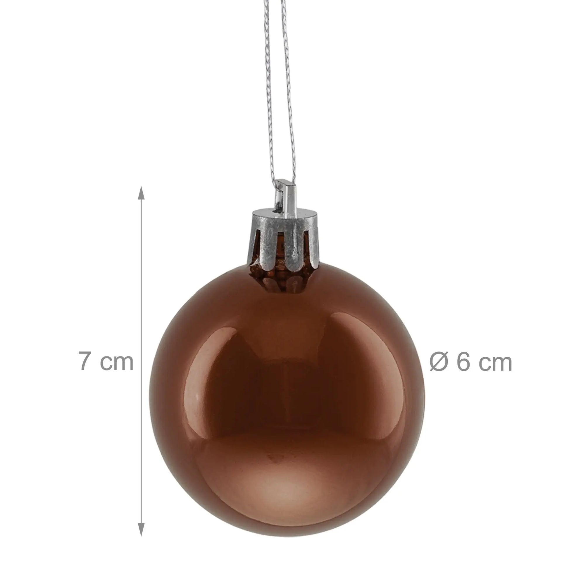 Weihnachtskugeln im 50er-Set Glänzend Braun-Silber von Relaxdays