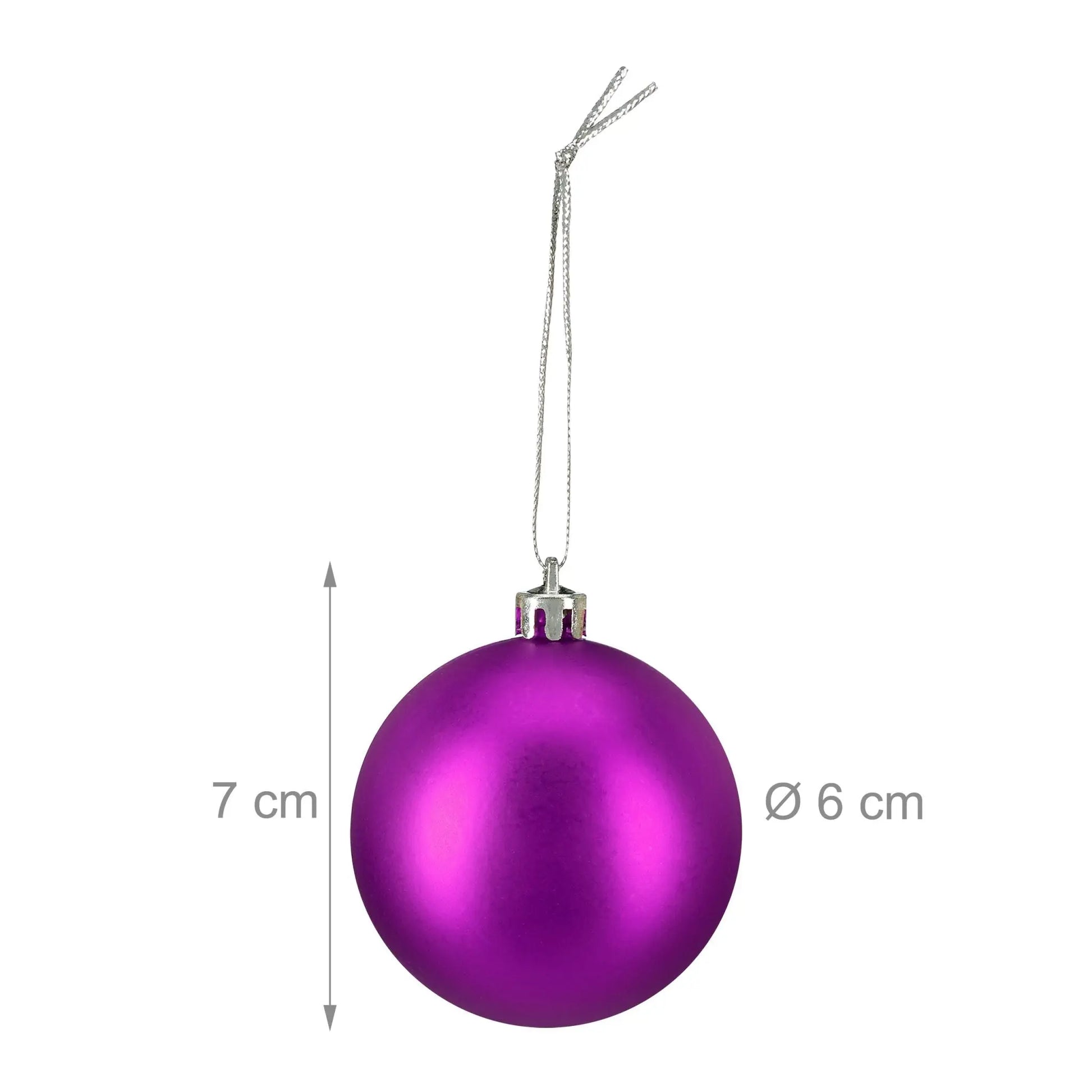 Weihnachtskugeln 100er-Set Matt Pink-Silber von Relaxdays