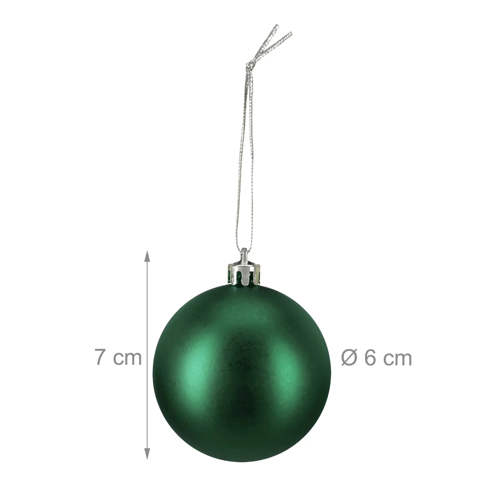 Weihnachtskugeln 100er-Set Matt Dunkelgrün-Silber von Relaxdays