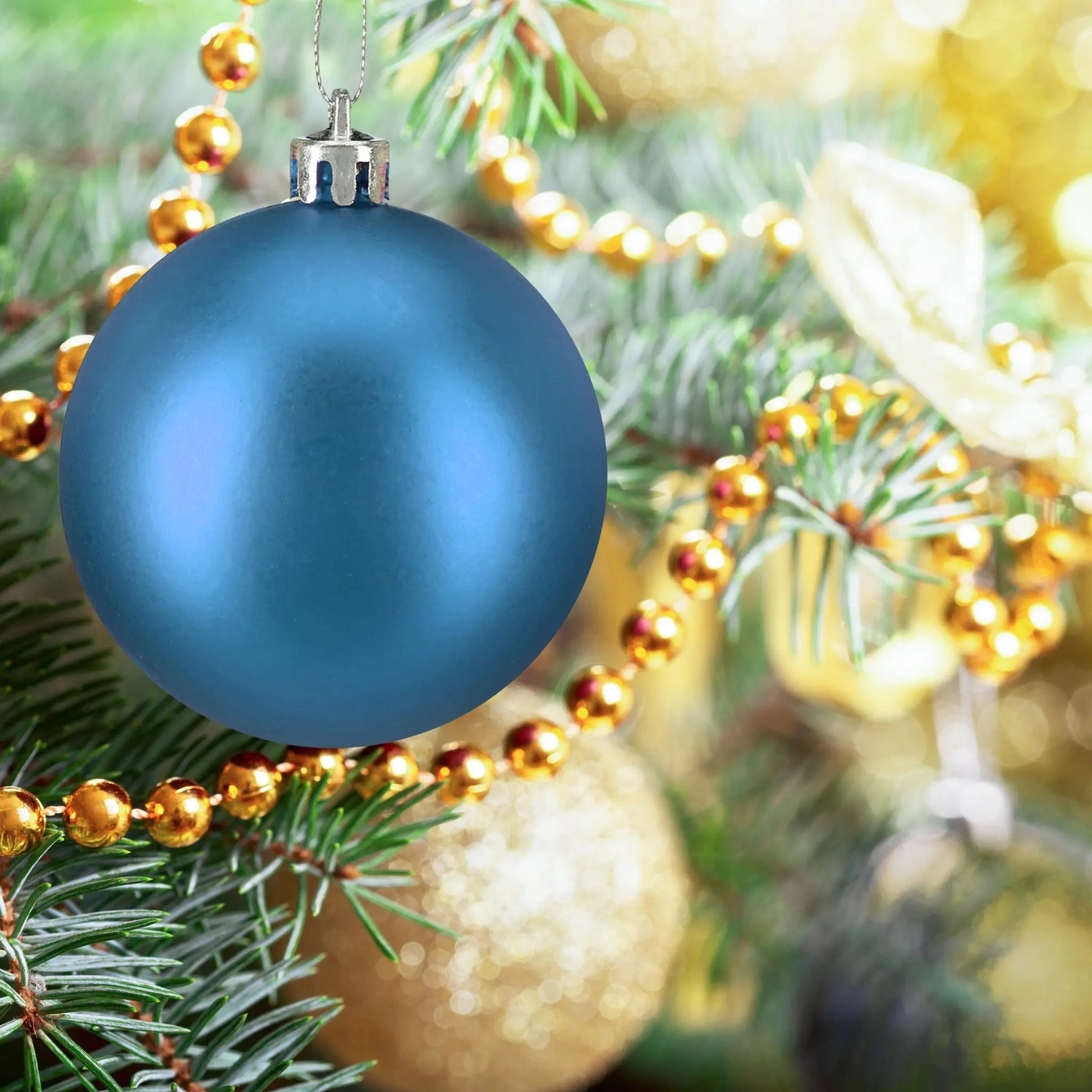 Weihnachtskugeln 100er-Set Glänzend Türkis-Silber von Relaxdays