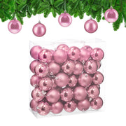 Weihnachtskugeln 50er-Set Matt-Glänzend Rosa-Silber von Relaxdays