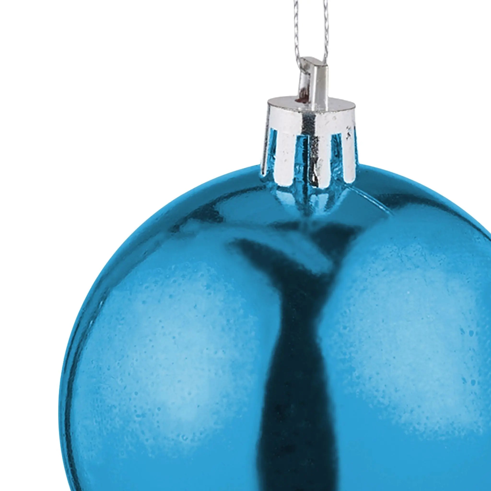 Weihnachtskugeln 50er-Set Matt-Glänzend Türkis-Silber von Relaxdays