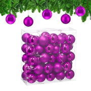 Weihnachtskugeln 50er-Set Matt-Glänzend Pink-Silber von Relaxdays
