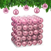 Weihnachtskugeln 100er-Set Matt-Glänzend Rosa-Silber von Relaxdays
