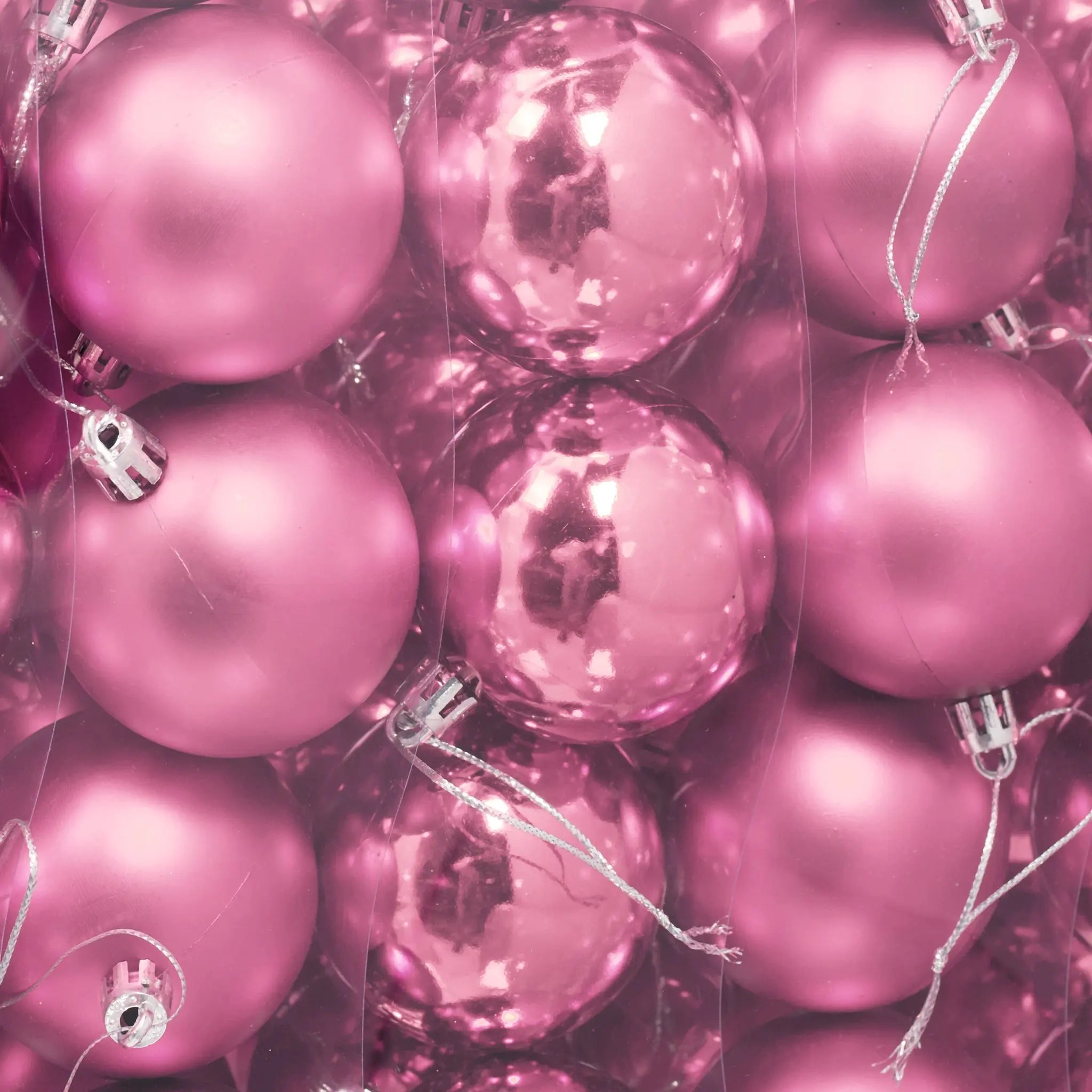 Weihnachtskugeln 100er-Set Matt-Glänzend Rosa-Silber von Relaxdays