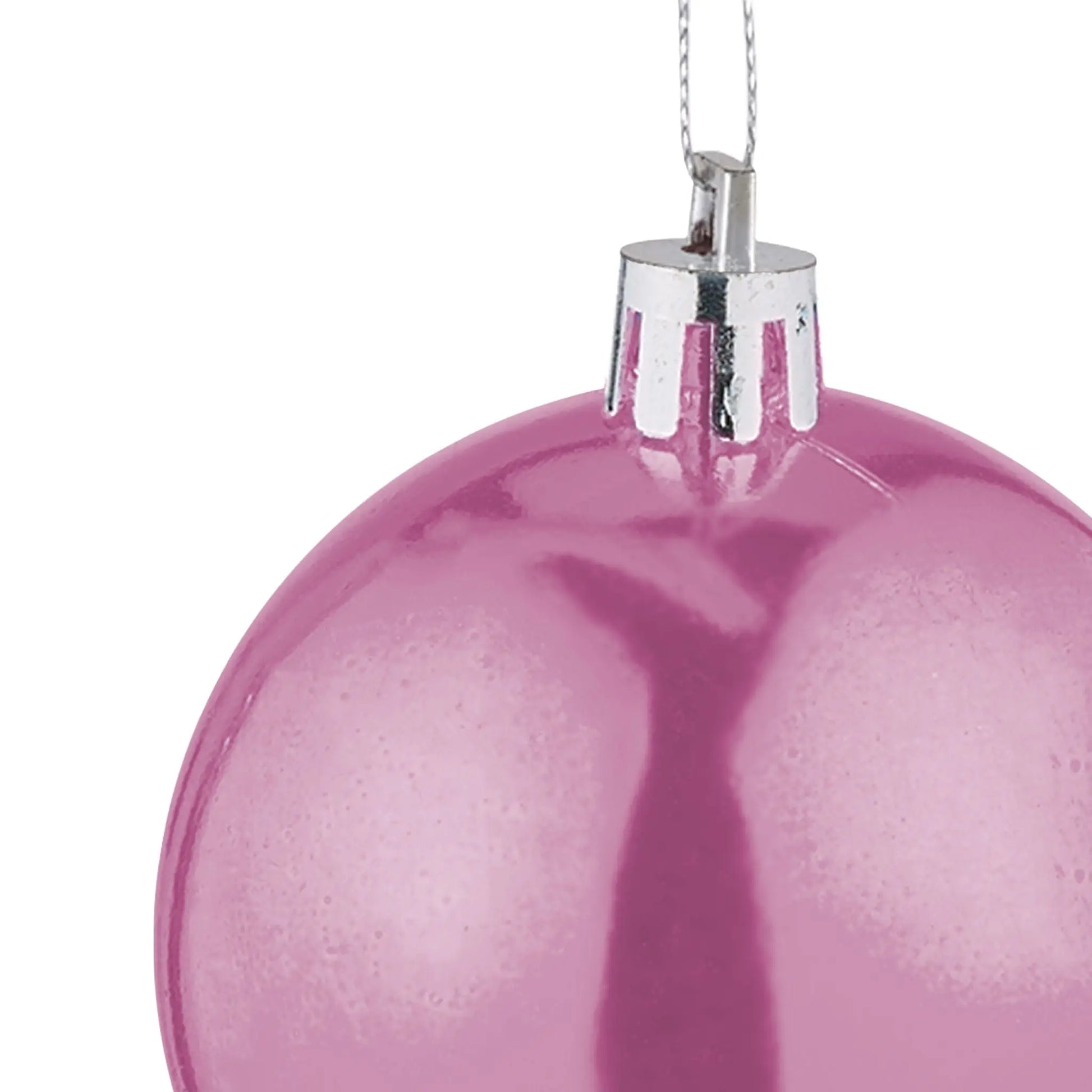 Weihnachtskugeln 100er-Set Matt-Glänzend Rosa-Silber von Relaxdays