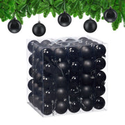 Weihnachtskugeln 100er-Set Matt-Glänzend Schwarz-Silber von Relaxdays