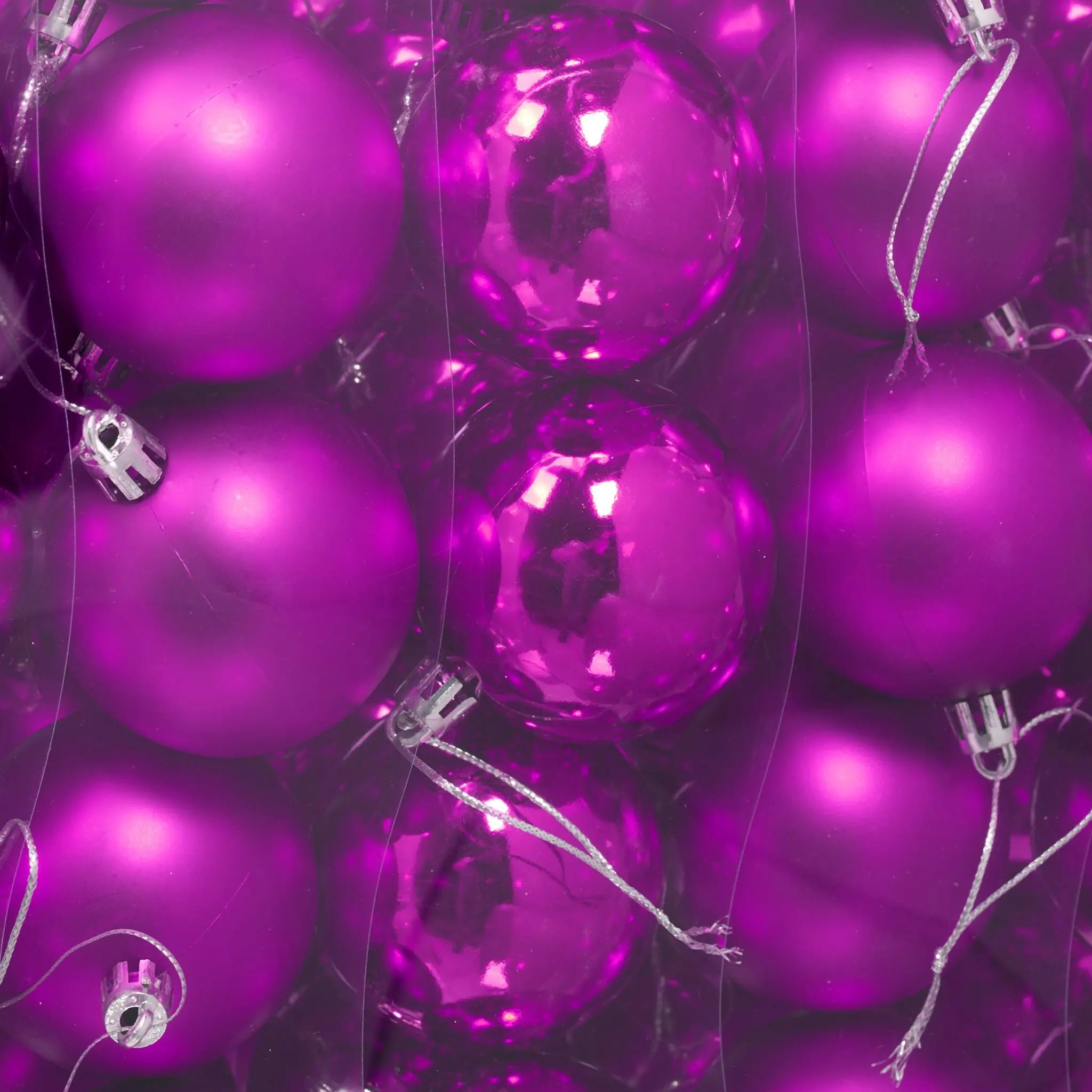 Weihnachtskugeln 100er-Set Matt-Glänzend Pink-Silber von Relaxdays