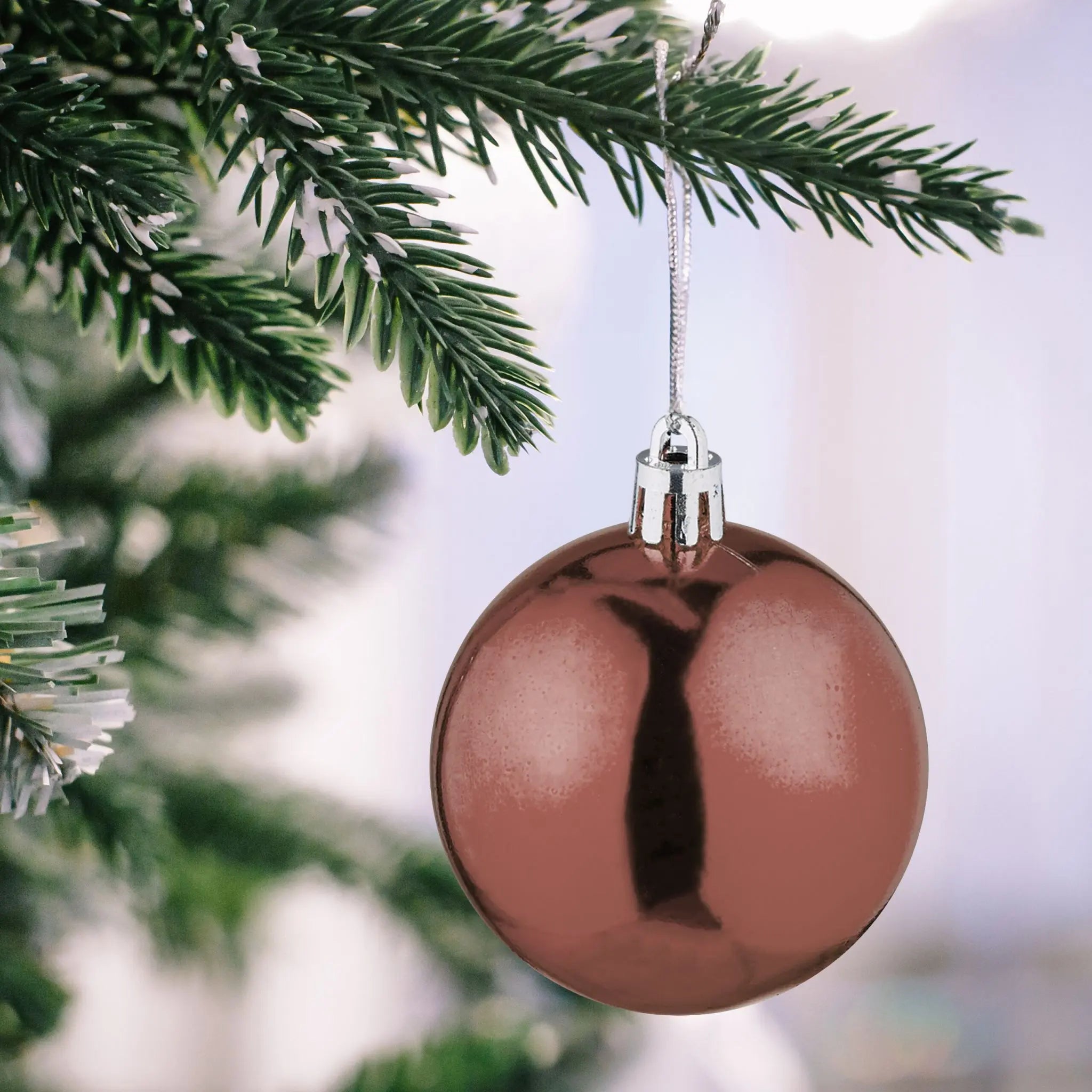 Weihnachtskugeln 100er-Set Matt-Glänzend Braun-Silber von Relaxdays