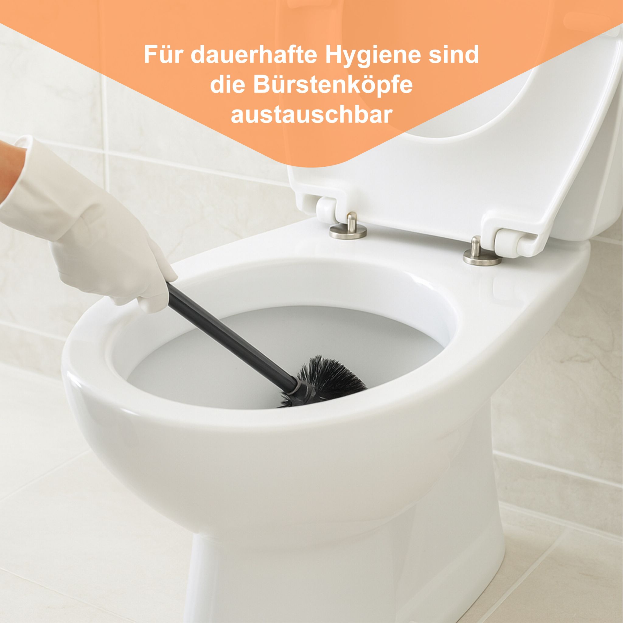 WC Garnitur mit Bambussockel Hellbraun-Schwarz