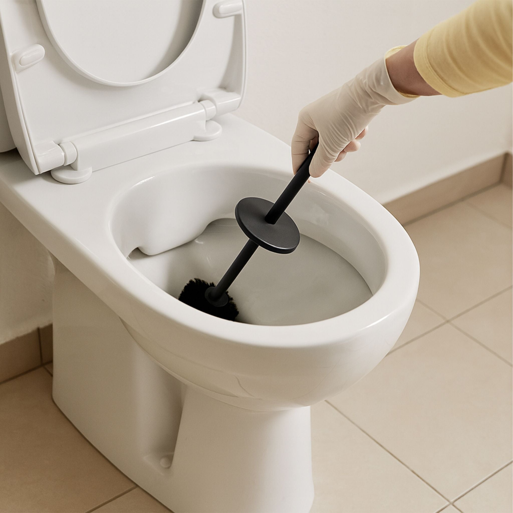 WC-Garnitur Bambus und Stahl Hellbraun-Schwarz