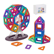 Magnetbausteine Set für Kinder Blau-Orange-Rot von Relaxdays
