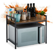 Mikrowellen Regal Dunkelbraun-Schwarz von Relaxdays