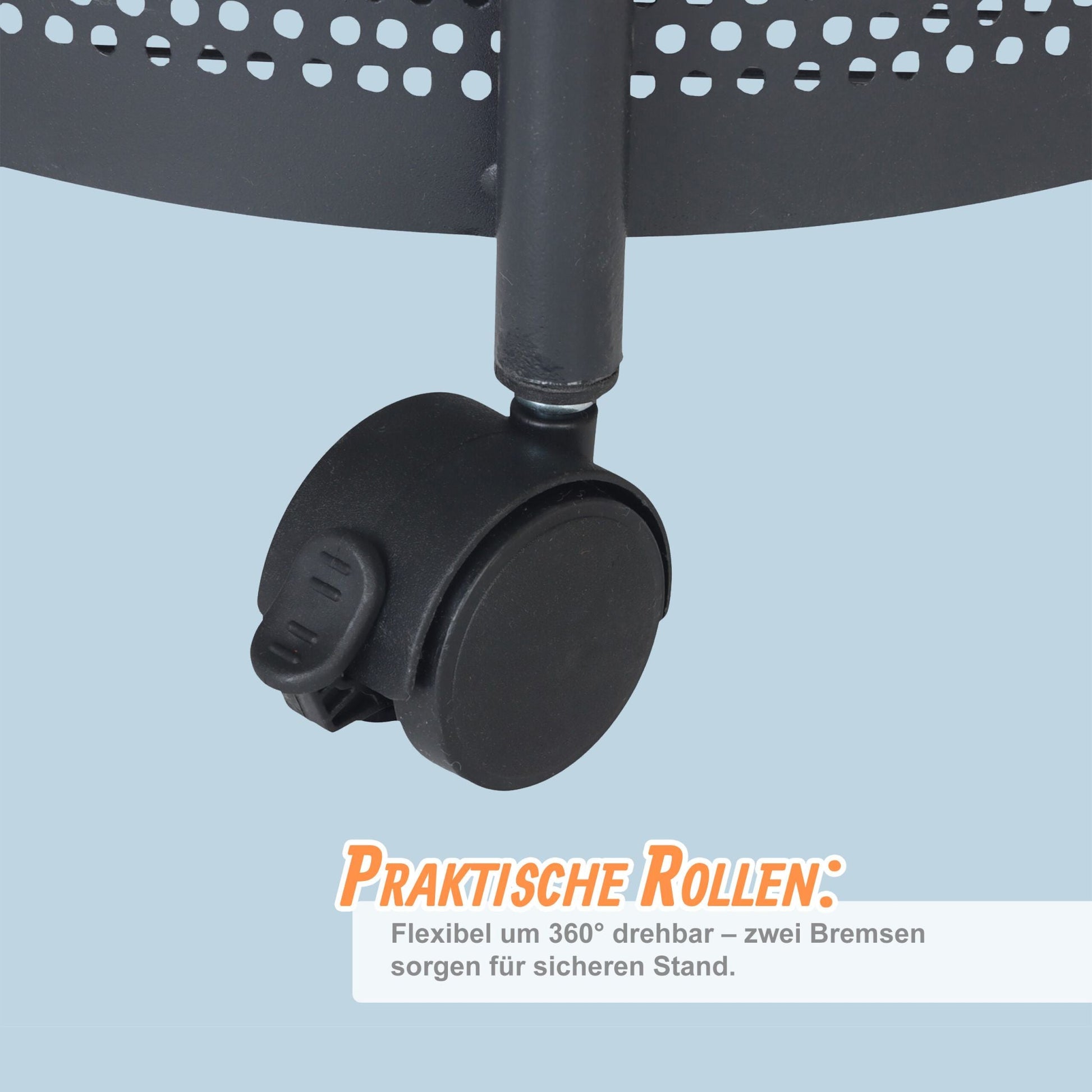 Küchenwagen mit drehbaren Fächern Schwarz von Relaxdays