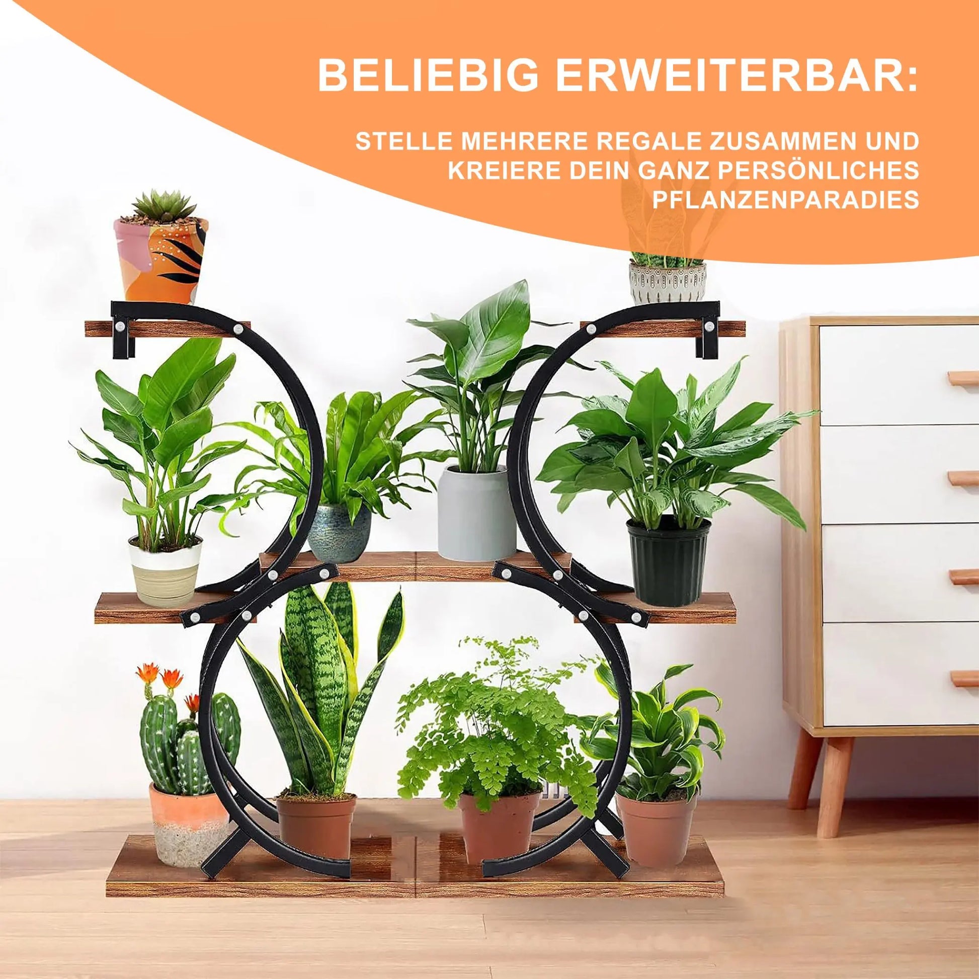 Pflanzenständer Industrial Design Dunkelbraun-Schwarz von Relaxdays