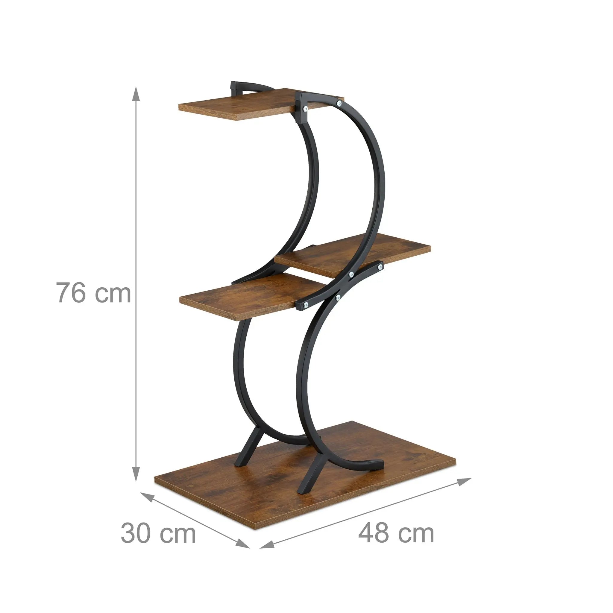 Pflanzenständer Industrial Design Dunkelbraun-Schwarz von Relaxdays
