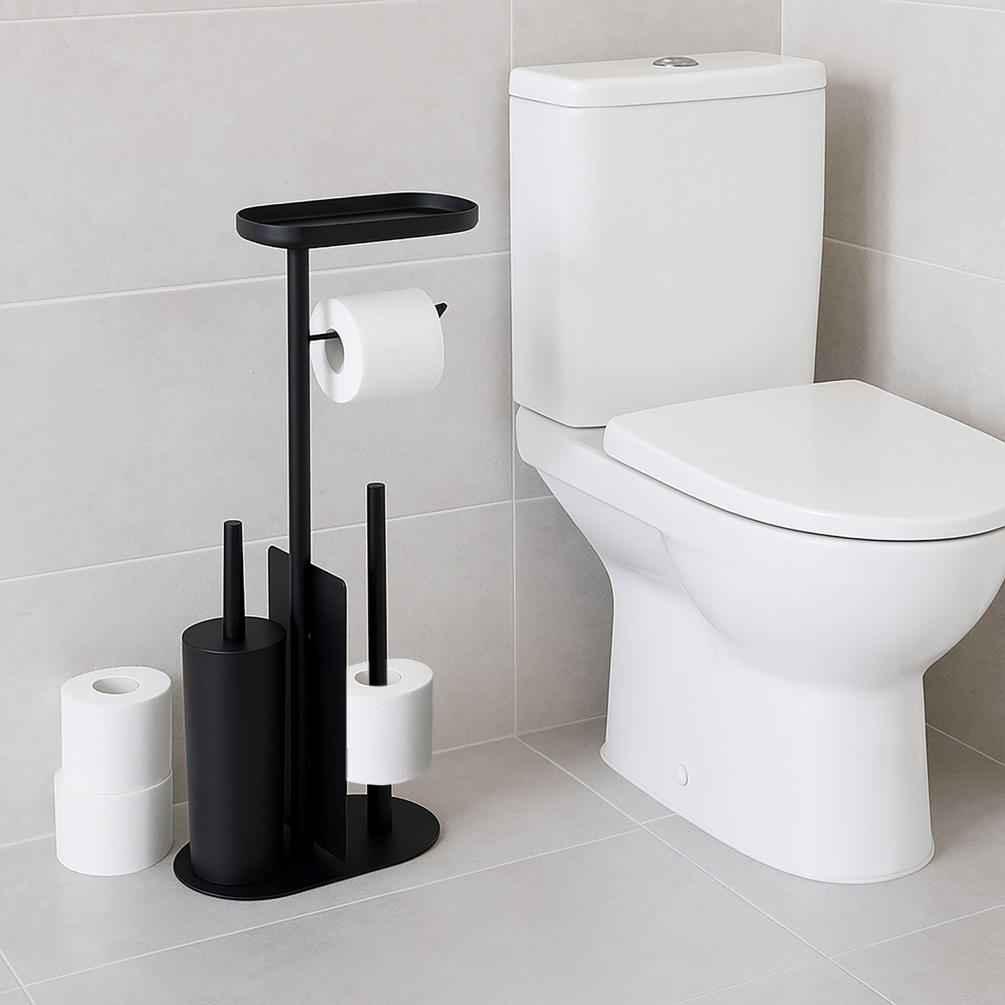 WC Garnitur Metall Schwarz