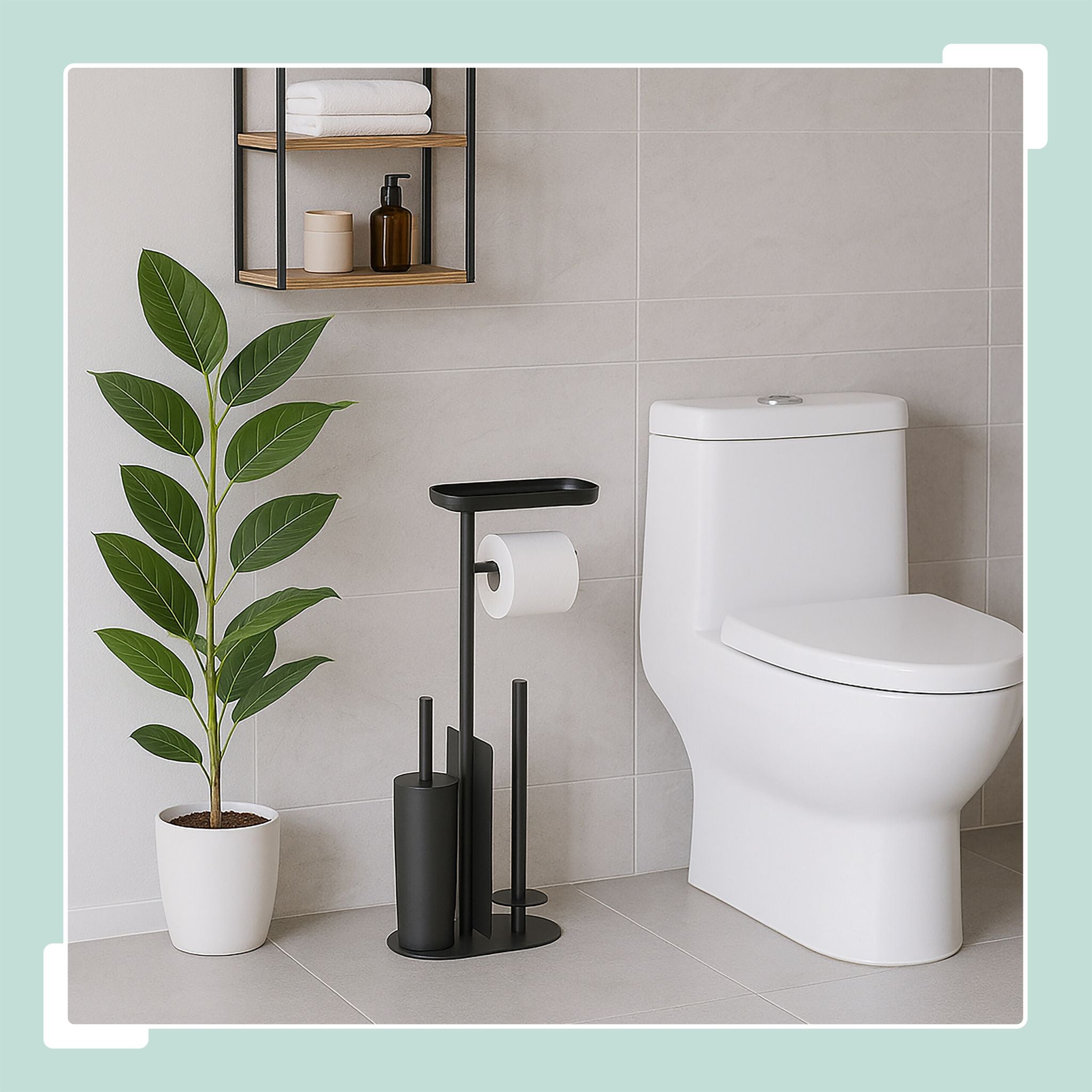 WC Garnitur Metall Schwarz