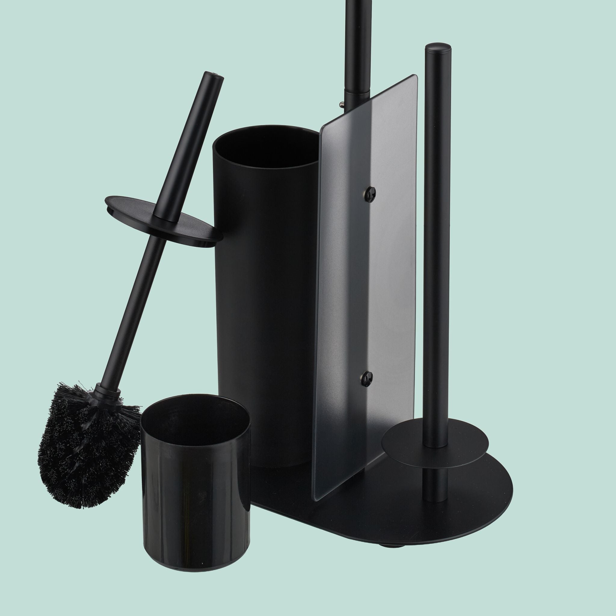 WC Garnitur Metall Schwarz