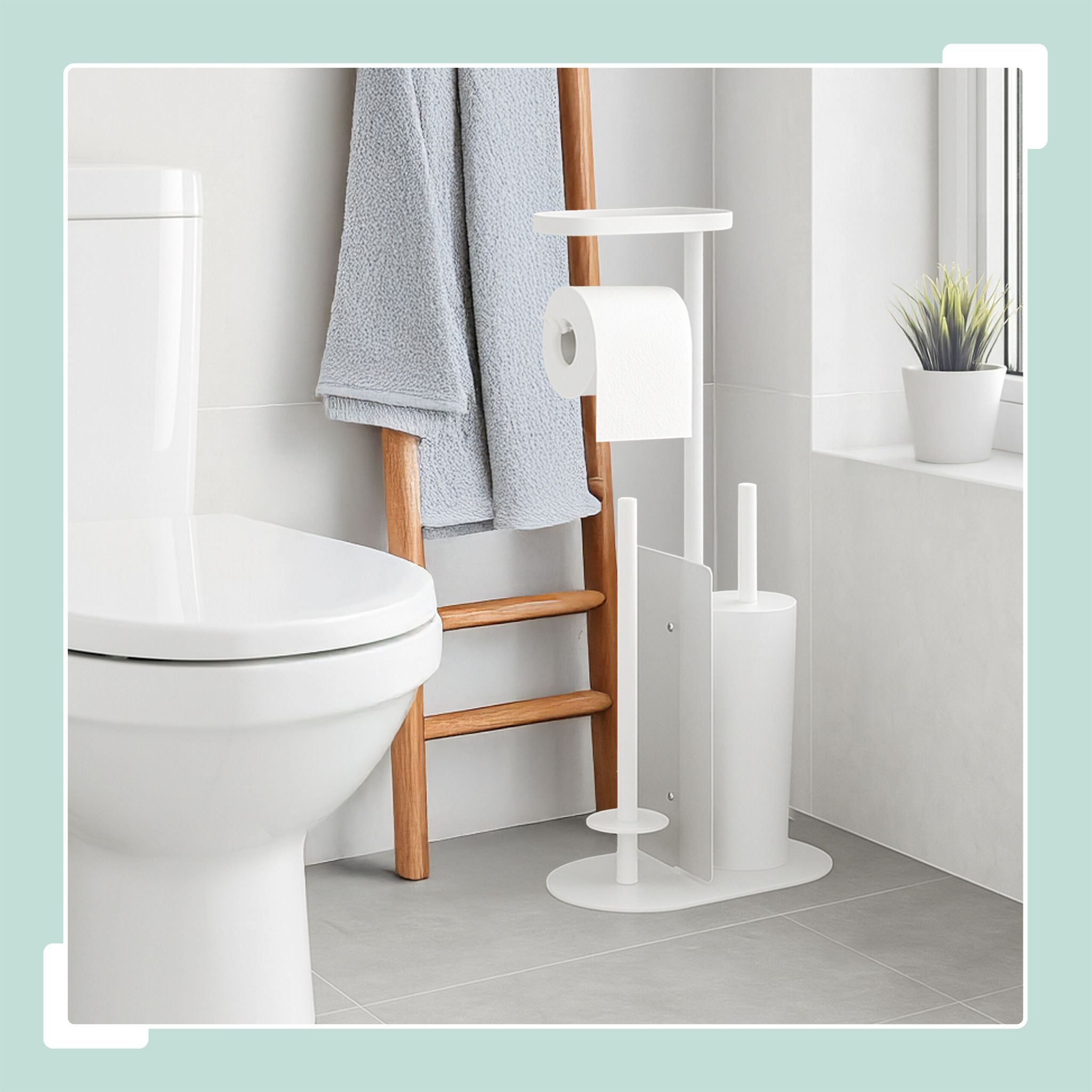 WC Garnitur Metall Weiss