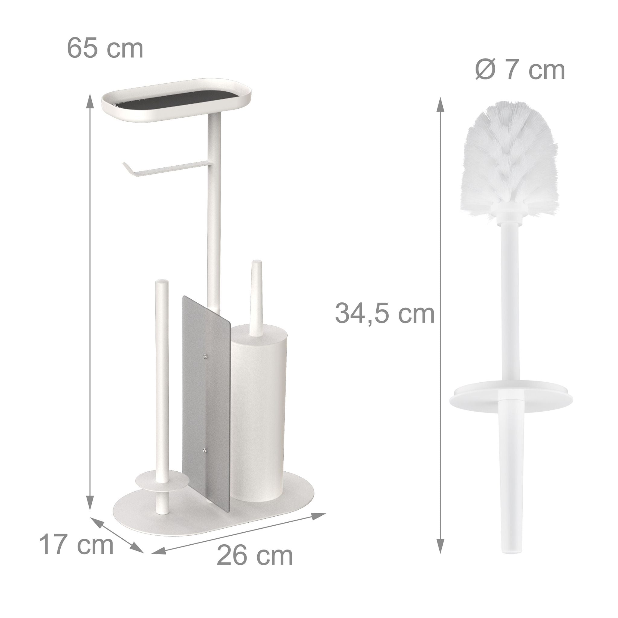WC Garnitur Metall Weiss