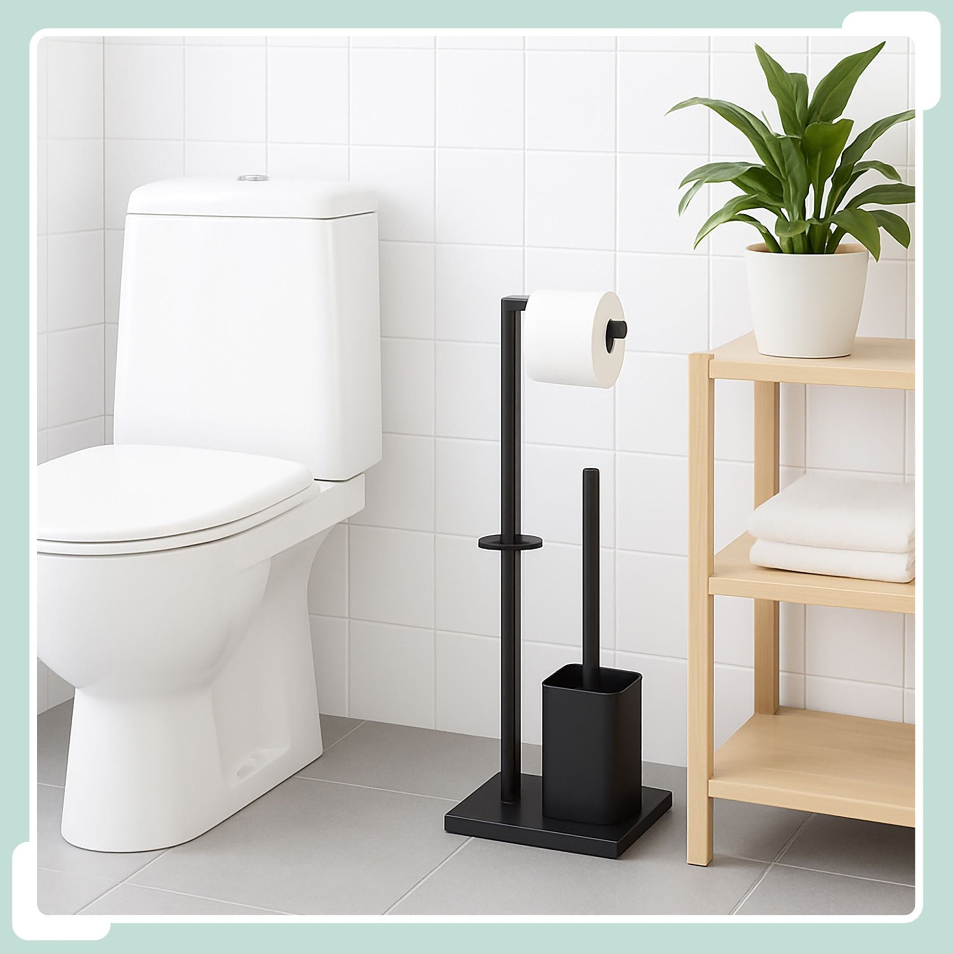 WC Garnitur Metall Schwarz von Relaxdays