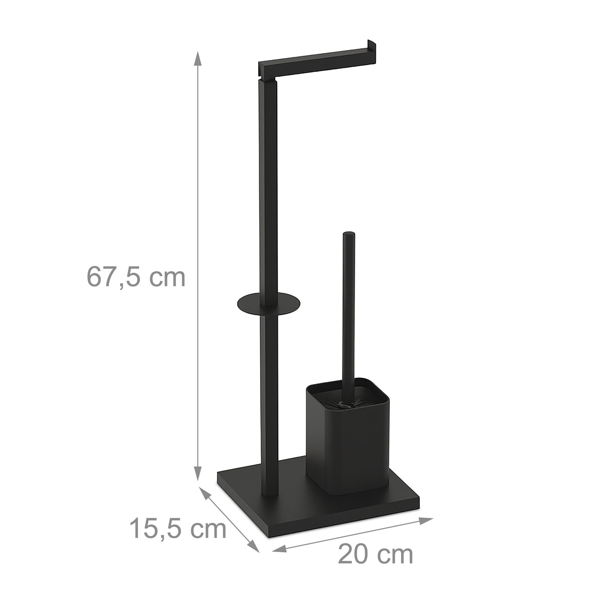 WC Garnitur Metall Schwarz von Relaxdays