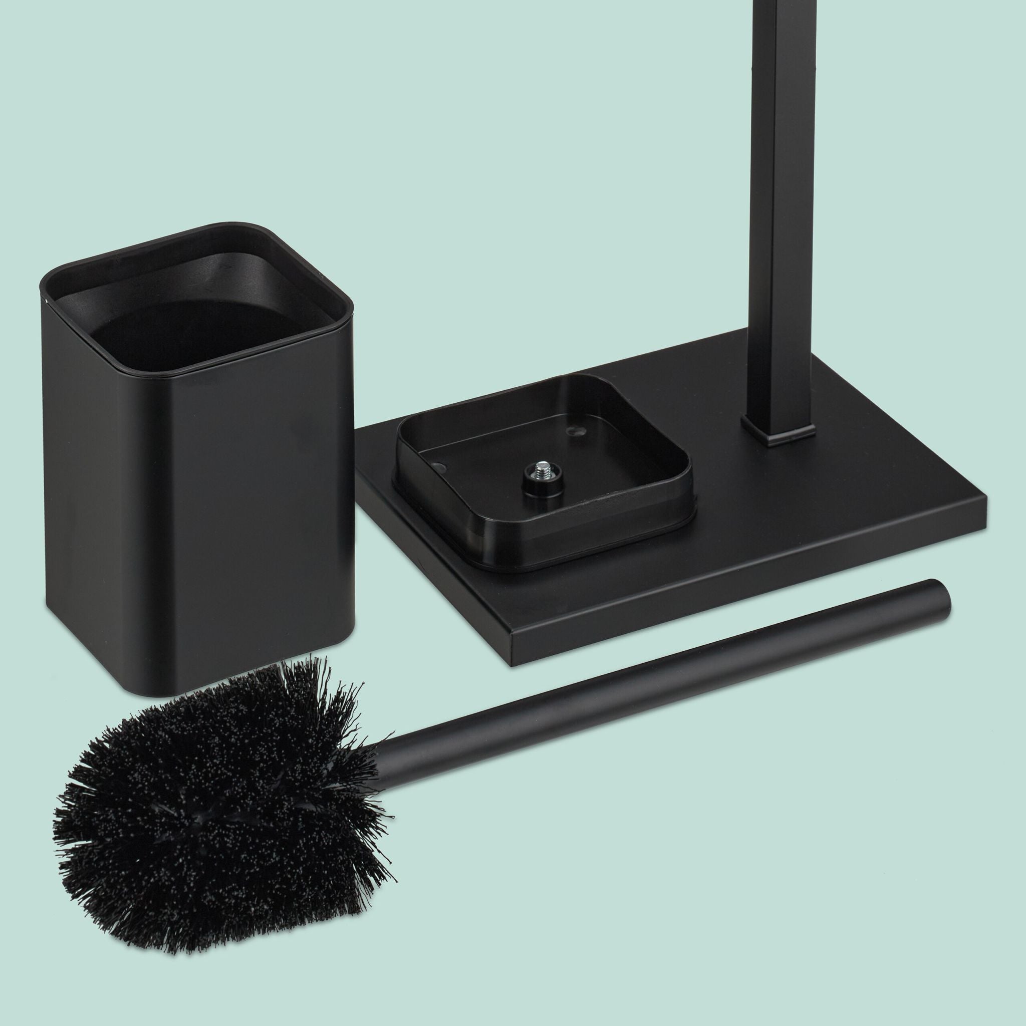 WC Garnitur Metall Schwarz von Relaxdays