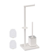 WC Garnitur Metall Weiss-Schwarz von Relaxdays