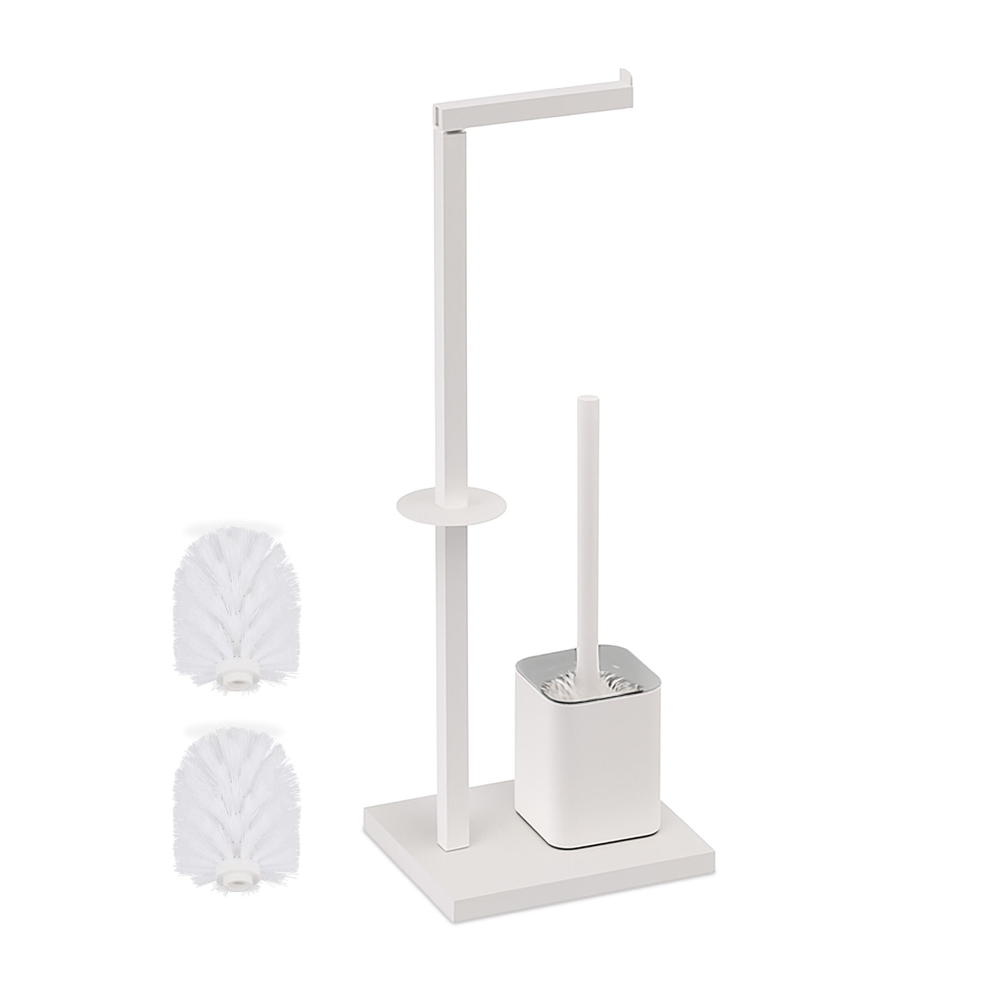 WC Garnitur Metall Weiss-Schwarz von Relaxdays