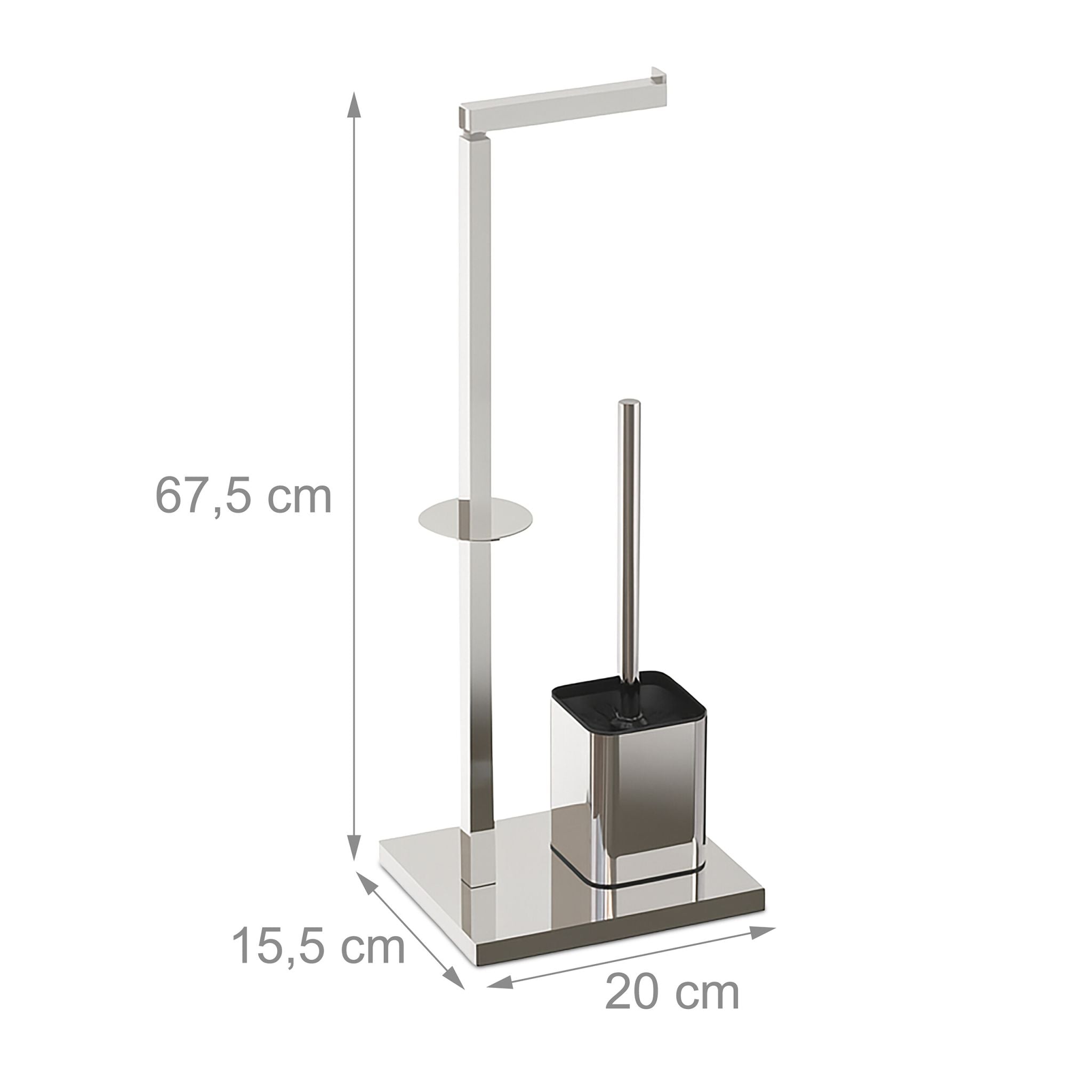 WC Garnitur Metall Schwarz-Silber von Relaxdays