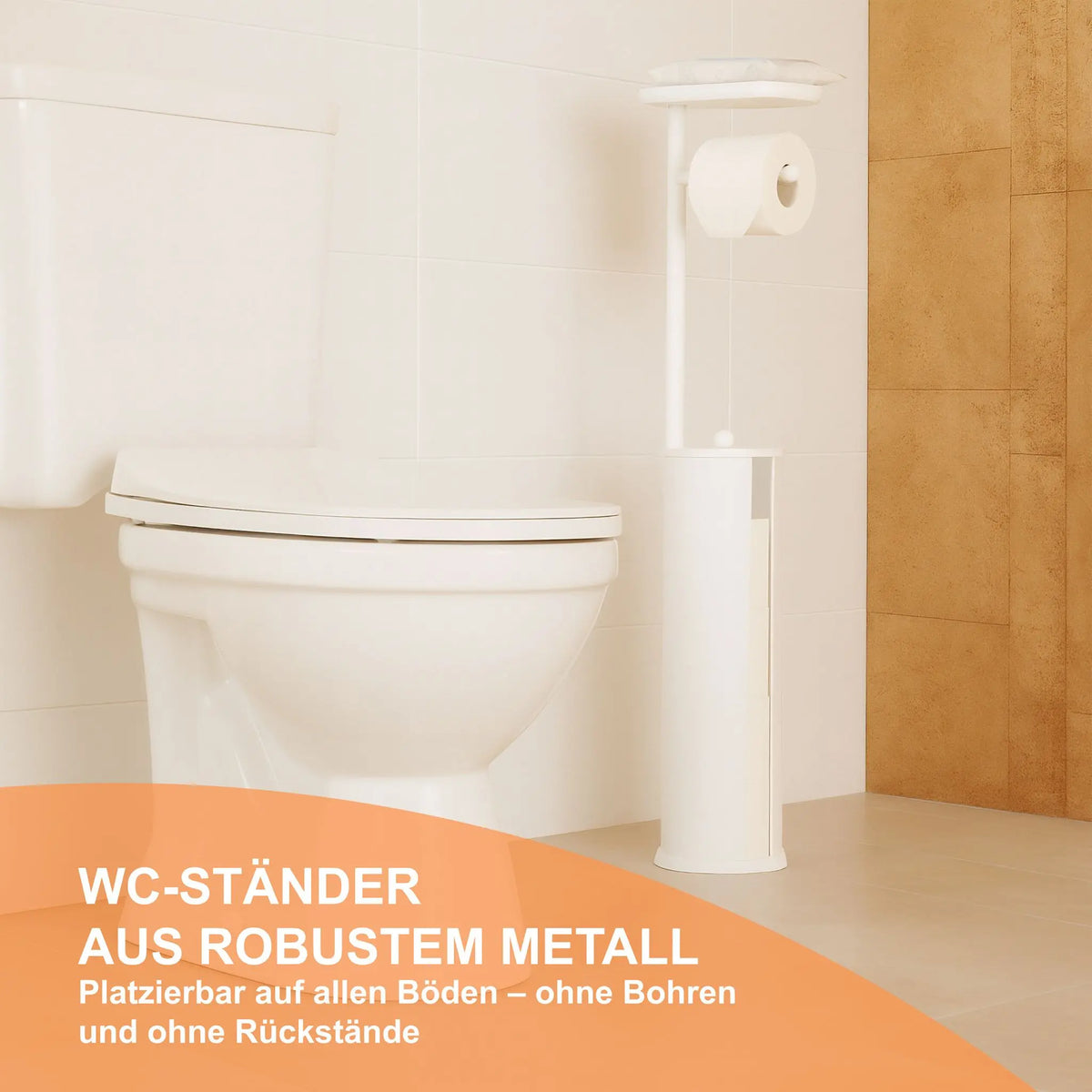 Toilettenpapierhalter mit Ablage Weiss von Relaxdays