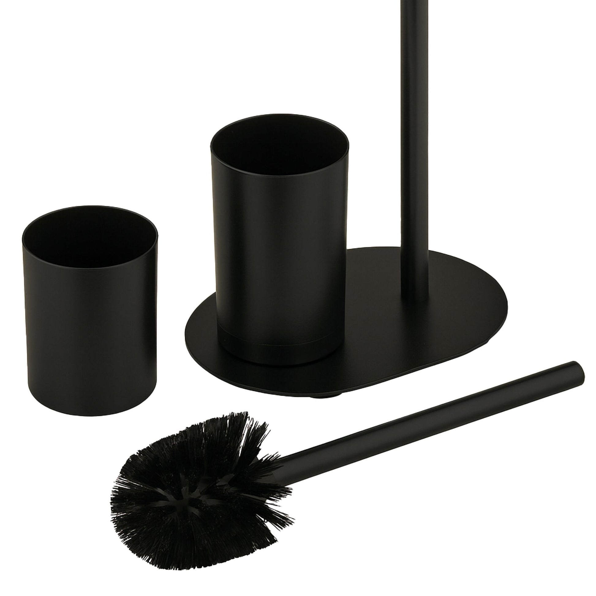 WC Garnitur mit Ablage Schwarz von Relaxdays