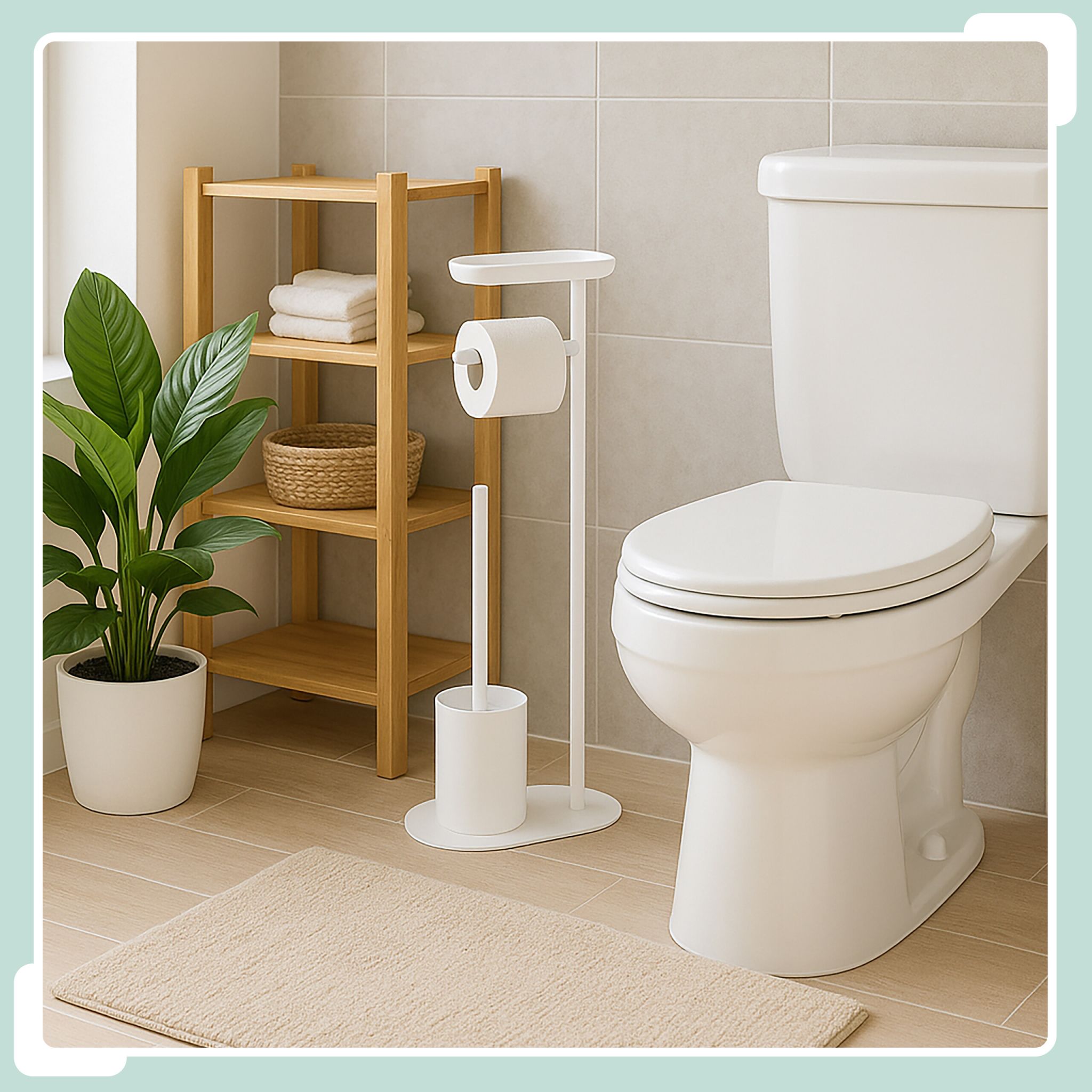 WC Garnitur mit Ablage Weiss