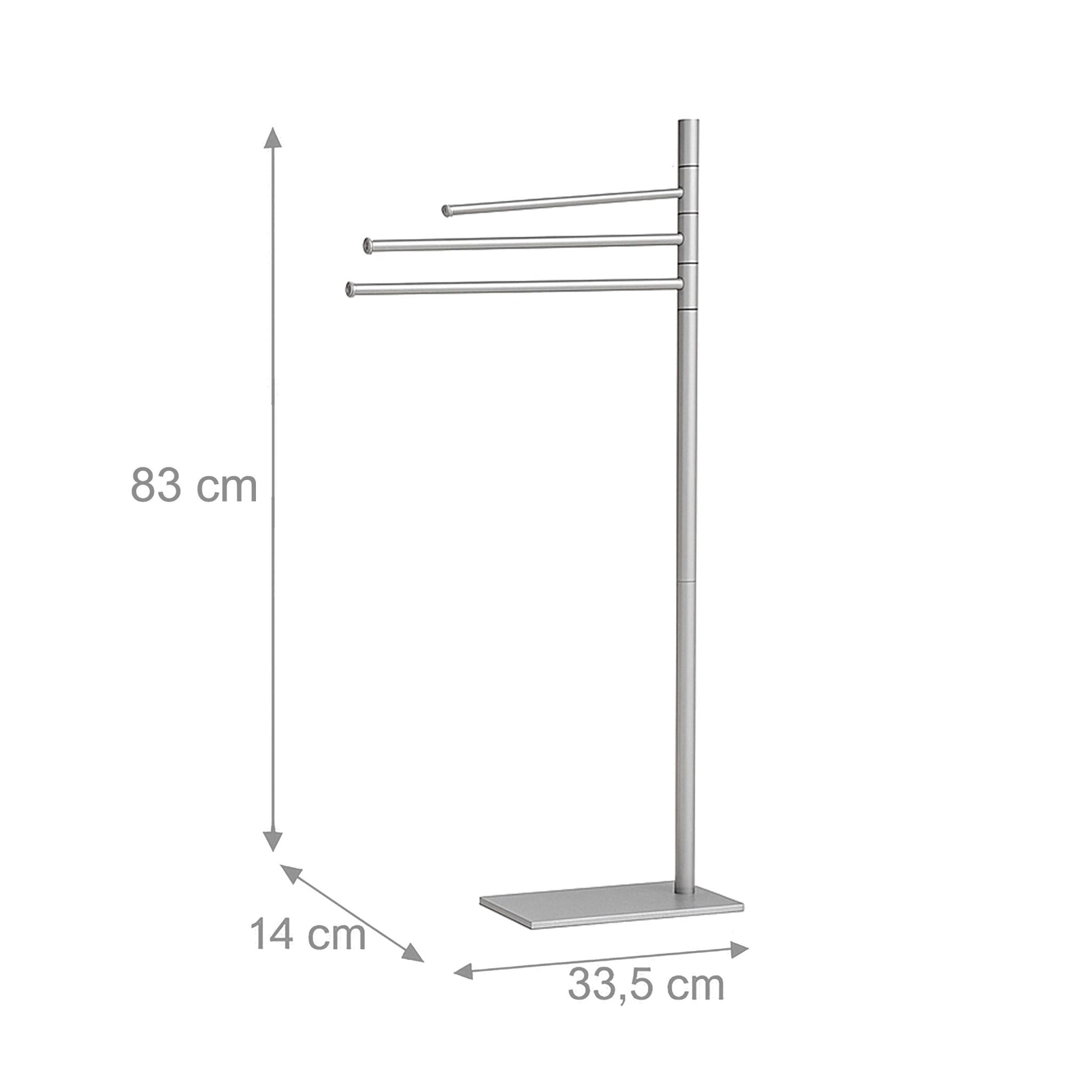 Handtuchständer mit 3 Stangen Silber von Relaxdays