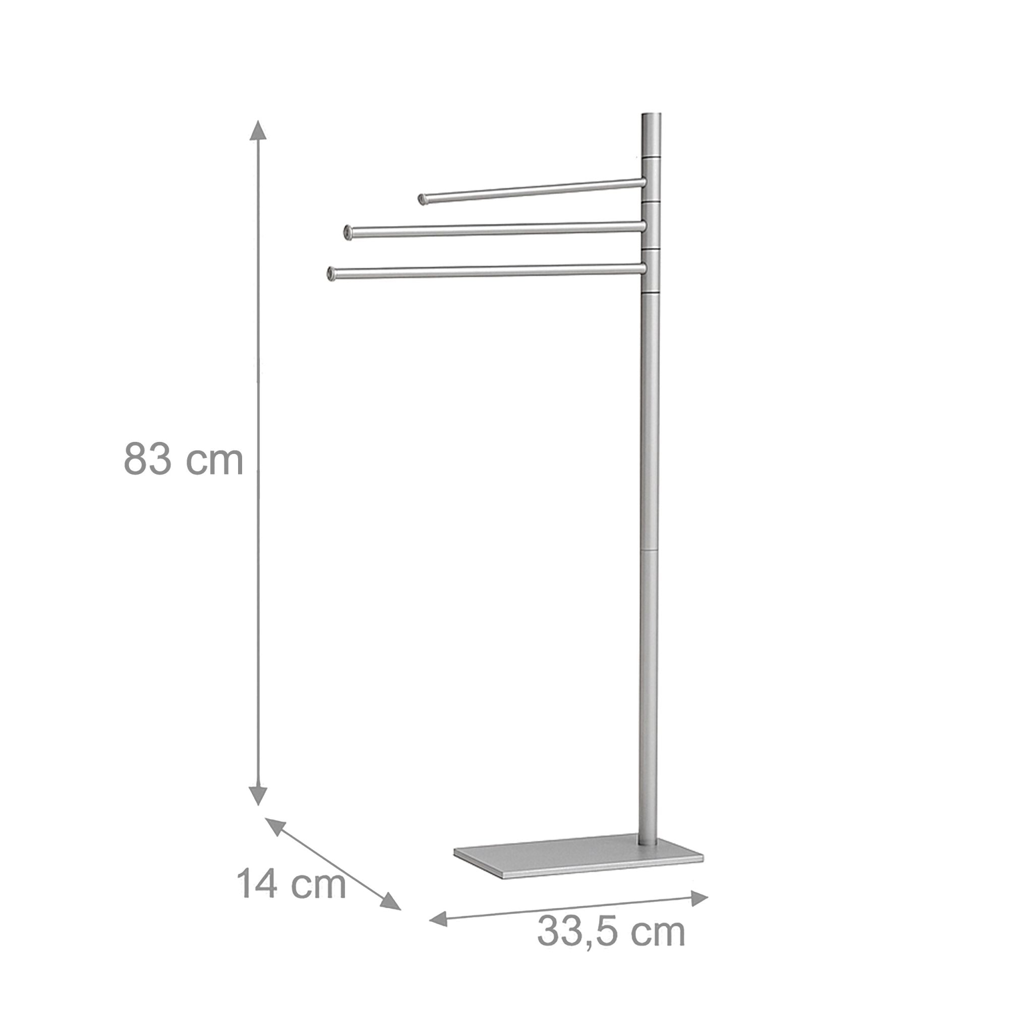 Handtuchständer mit 3 Stangen Silber von Relaxdays