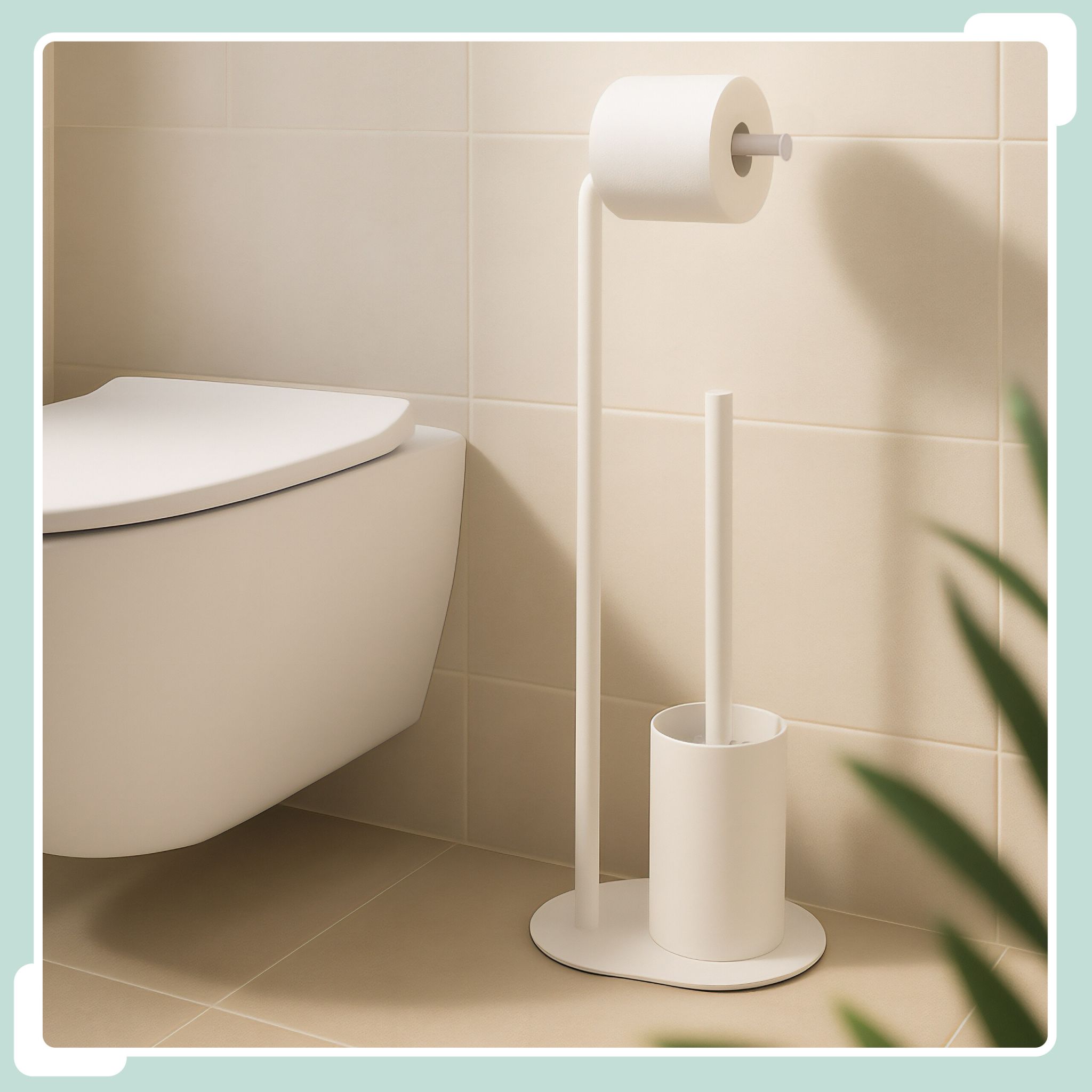 WC-Garnitur Metall Weiss