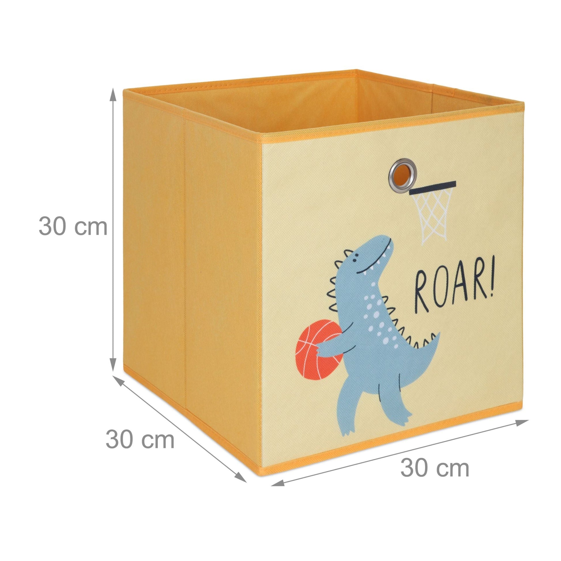Kinder Aufbewahrungsboxen 3er-Set Gelb-Grün-Grau von Relaxdays