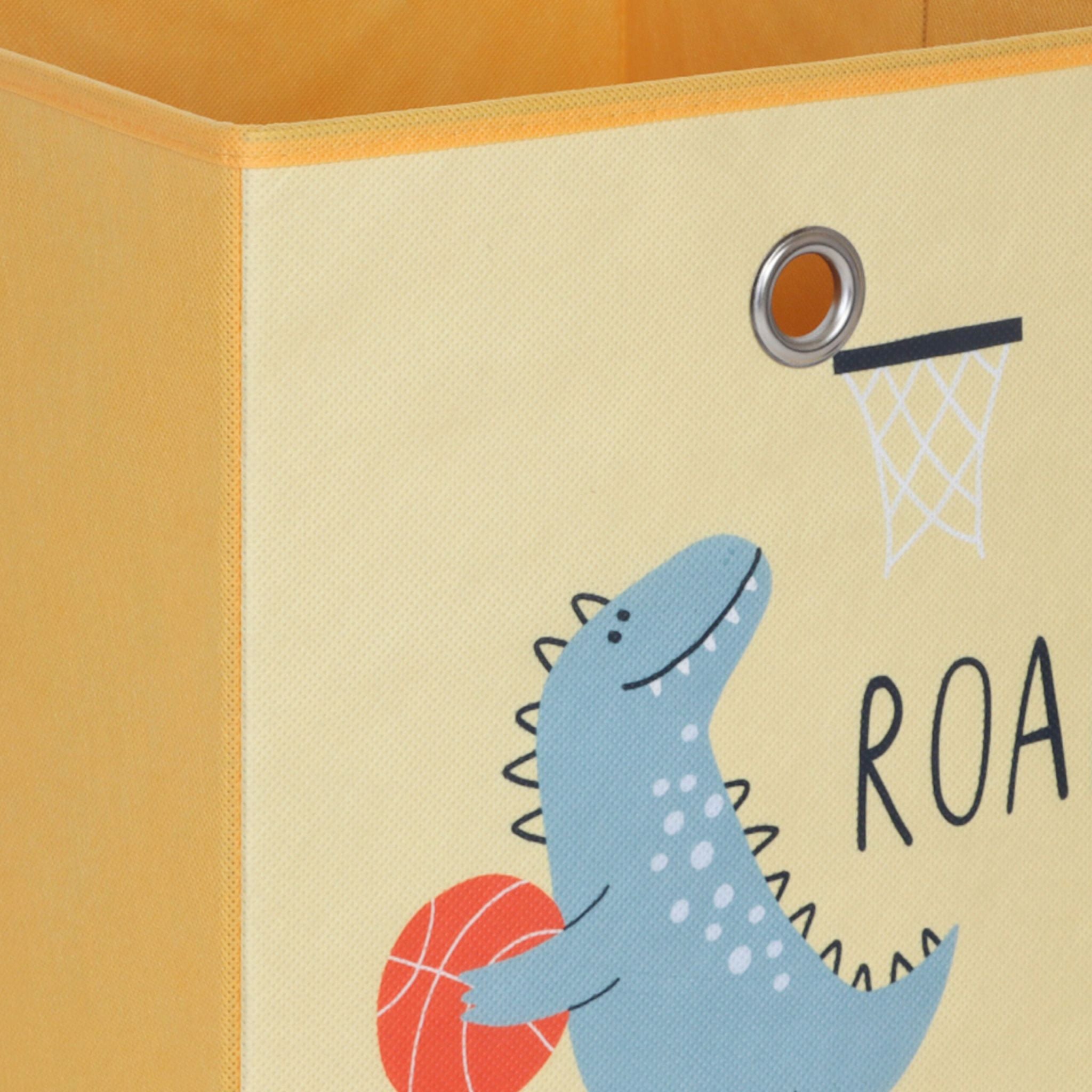 Kinder Aufbewahrungsboxen 3er-Set Gelb-Grün-Grau von Relaxdays