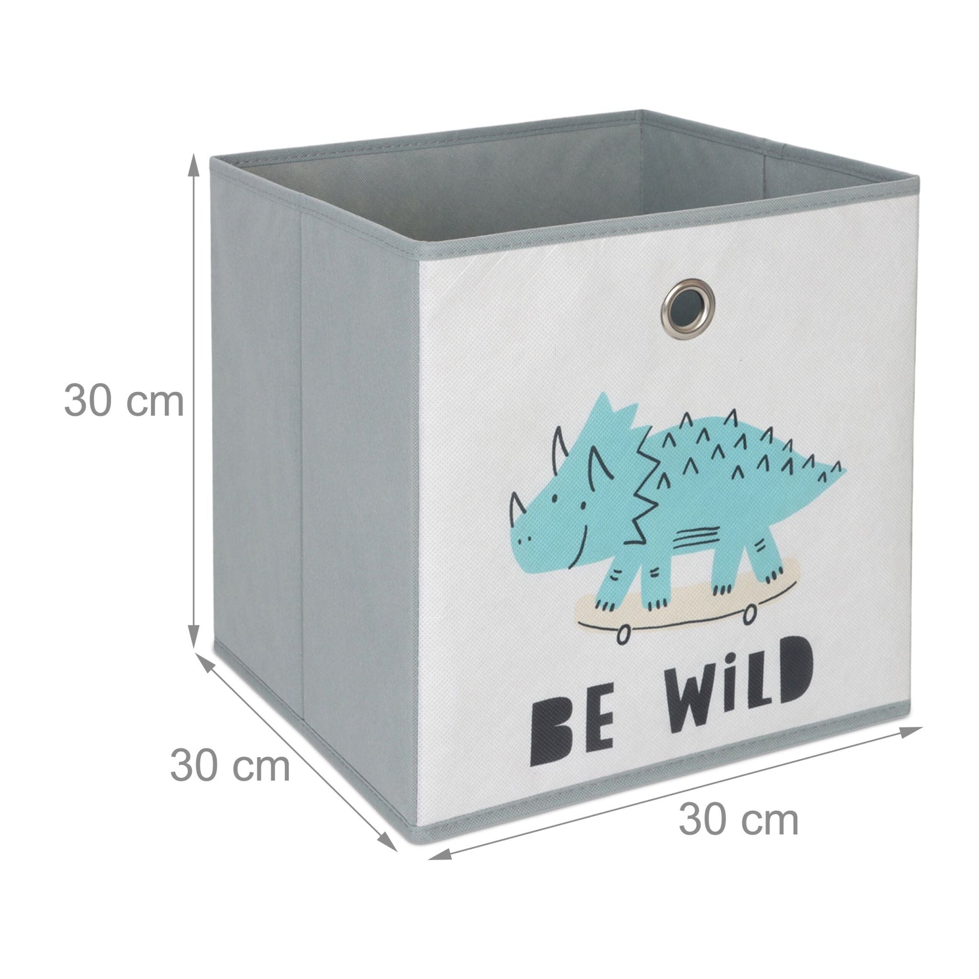 Kinder Aufbewahrungsboxen 3er-Set Beige-Grün-Grau von Relaxdays