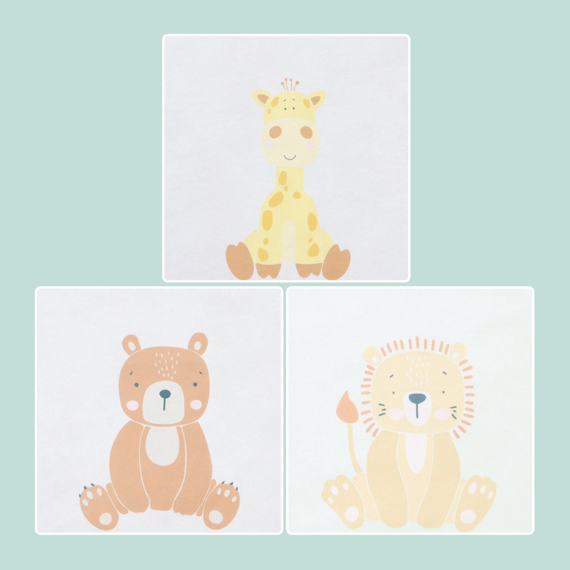 Kinder Aufbewahrungsboxen 3er-Set Creme-Grün-Grau von Relaxdays
