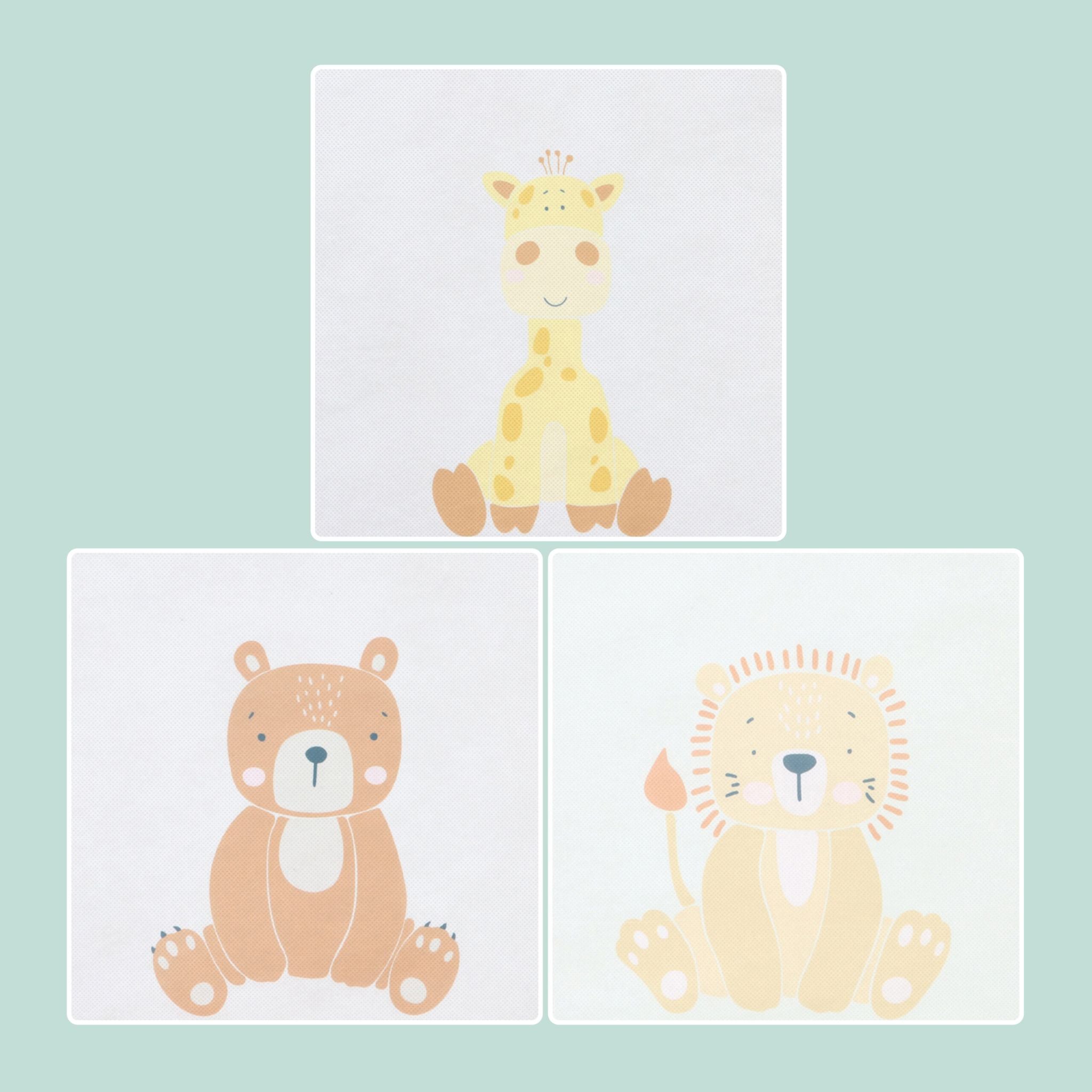 Kinder Aufbewahrungsboxen 3er-Set Creme-Grün-Grau von Relaxdays