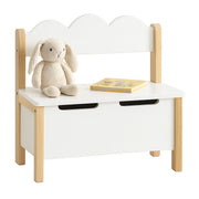 Kinderbank mit Stauraum Weiss-Hellbraun von Relaxdays
