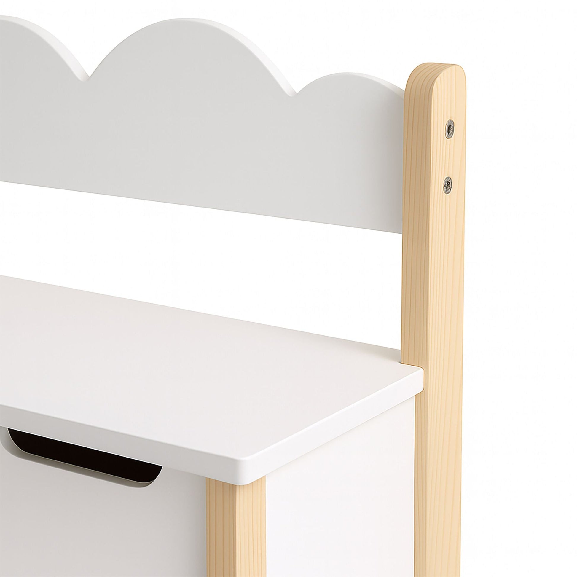 Kinderbank mit Stauraum Weiss-Hellbraun von Relaxdays