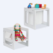 Wendbarer Sitzhocker für Kinder 2er-Set Weiss von Relaxdays