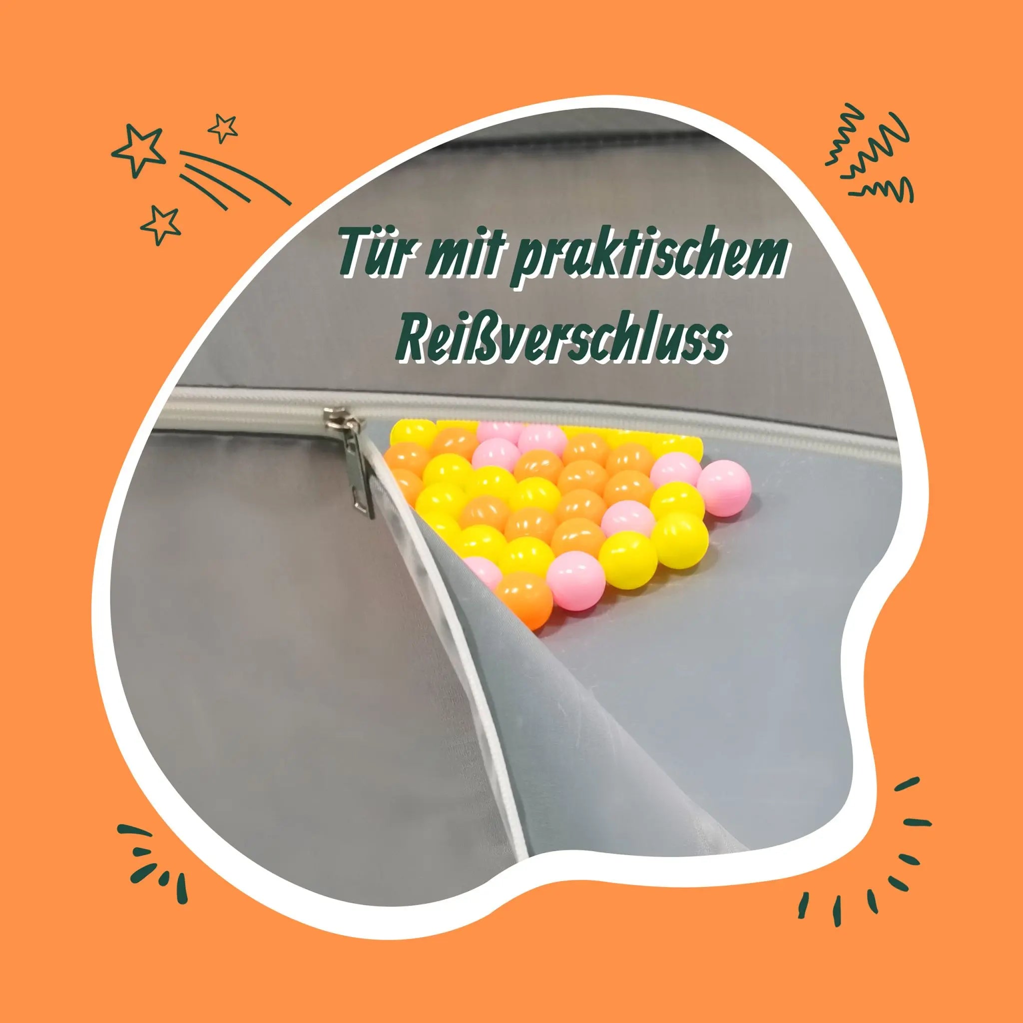 Laufstall Baby mit 50 Bällen Grau von Relaxdays