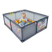 Laufstall Baby mit 50 Bällen Grau von Relaxdays