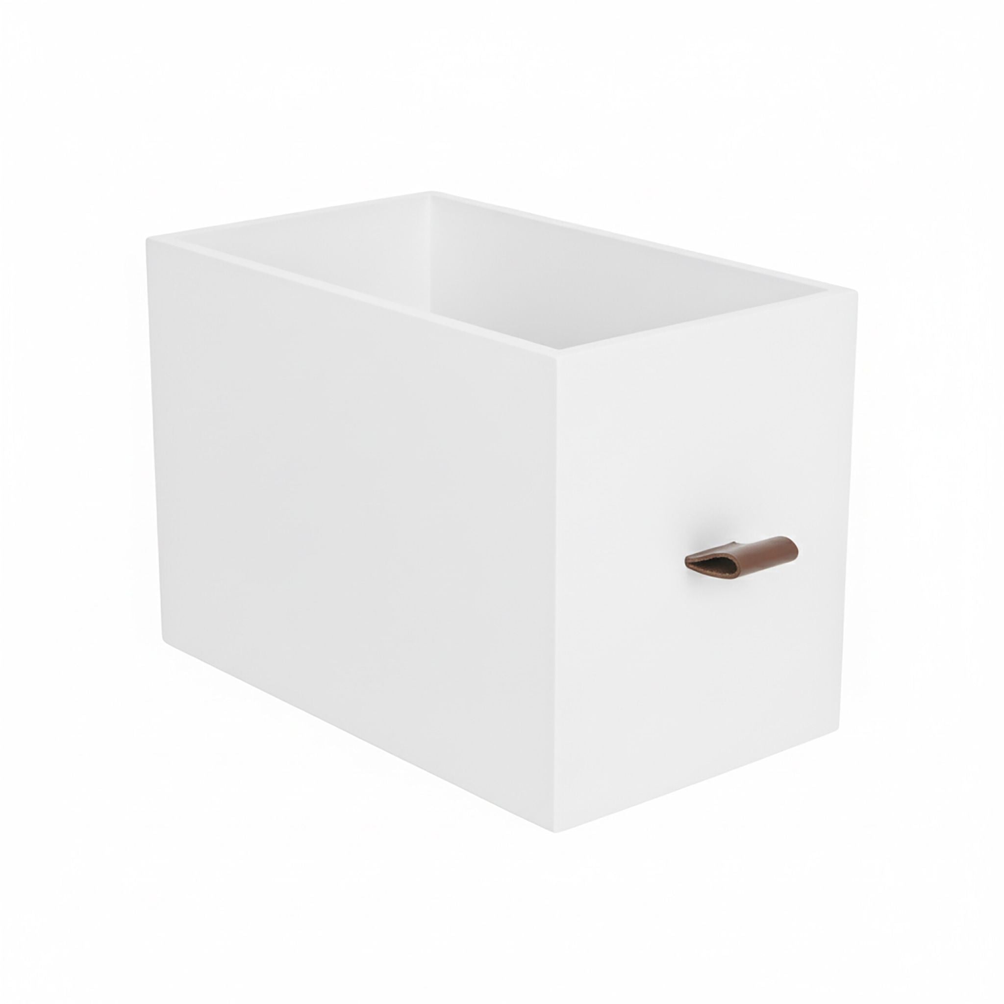 Schubladenbox Bambus mit Schlaufen Weiss-Braun-Hellbraun von Relaxdays